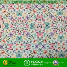 Multi-Color Butterfly Pattern Printed Chiffon Poly Fabric for Dress